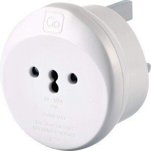 Go Travel Italian/Swiss to UK Earthed Adaptor (Adapter Ref 548)