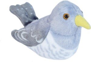 Wild Republic Birds Common Cuckoo with Authentic Bird Sound, Soft Toy for Kids, 13cm, Grey