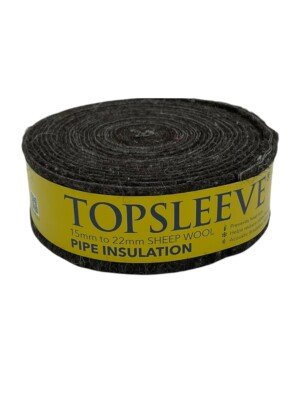 Pipe Insulation Lagging for 15mm and 22mm Copper Plastic Pipe Natural Sheep Wool 7.2 Metre Roll