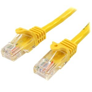 StarTech.com 1 m Yellow Cat5e Snagless RJ45 UTP Patch Cable - 1m Patch Cord - Ethernet Patch Cable - RJ45 Male to Male Cat 5e Cable (45PAT1MYL)