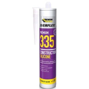 Everbuild Everflex 335 Premium Construction Silicone Sealant – Low modulus Sealant – Quick Curing – Anti-Mould – Translucent – 295ml