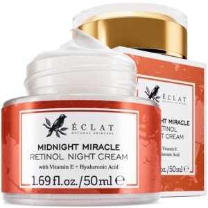 Eclat Skincare Retinol Night Cream – Advanced Retinol Cream for Face with Hyaluronic Acid – Anti Aging to Smooth Wrinkles & Fine Lines - Firming & Hydrating Face Moisturizer for Women and Men 50 ml