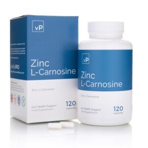 vP Vitality Pro Zinc L-Carnosine 37mg x 120 Capsules - Over 99% Purity Third Party Tested - Gut Health Zinc Carnosine Supplement - Vitality Pro