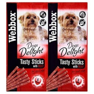 Webbox Pets Choice Dogs Delights Tasty Sticks with Beef 6pcs 30gm Deal of 4 (24 Sticks Total)