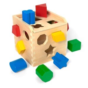 Melissa & Doug Shape Sorting Cube Classic Wooden Kids Toy - The Original (Sturdy Wooden Construction, 12 Pieces, Great Gift for Girls and Boys - Best for 2, 3, and 4 Year Olds)