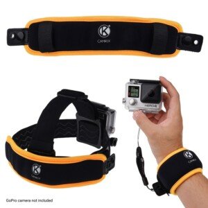 CAMKIX® 2in1 Floating Wrist Strap & Headstrap Floater Compatible with GoPro Hero 8 Black, Hero 7/6 / 5/4, Session, Black, Silver, Hero+ LCD, 3+, 3, 2, 1 - Prevents Your Camera from Sinking