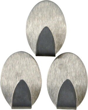 Chef Aid Stainless Steel Self Adhesive Hook, 3 Piece Set, Multi-colord