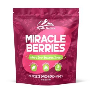 Mystic Nature Miracle Berries | Zero Calories Zero Sugar 100% Natural Fruit | 30 Servings