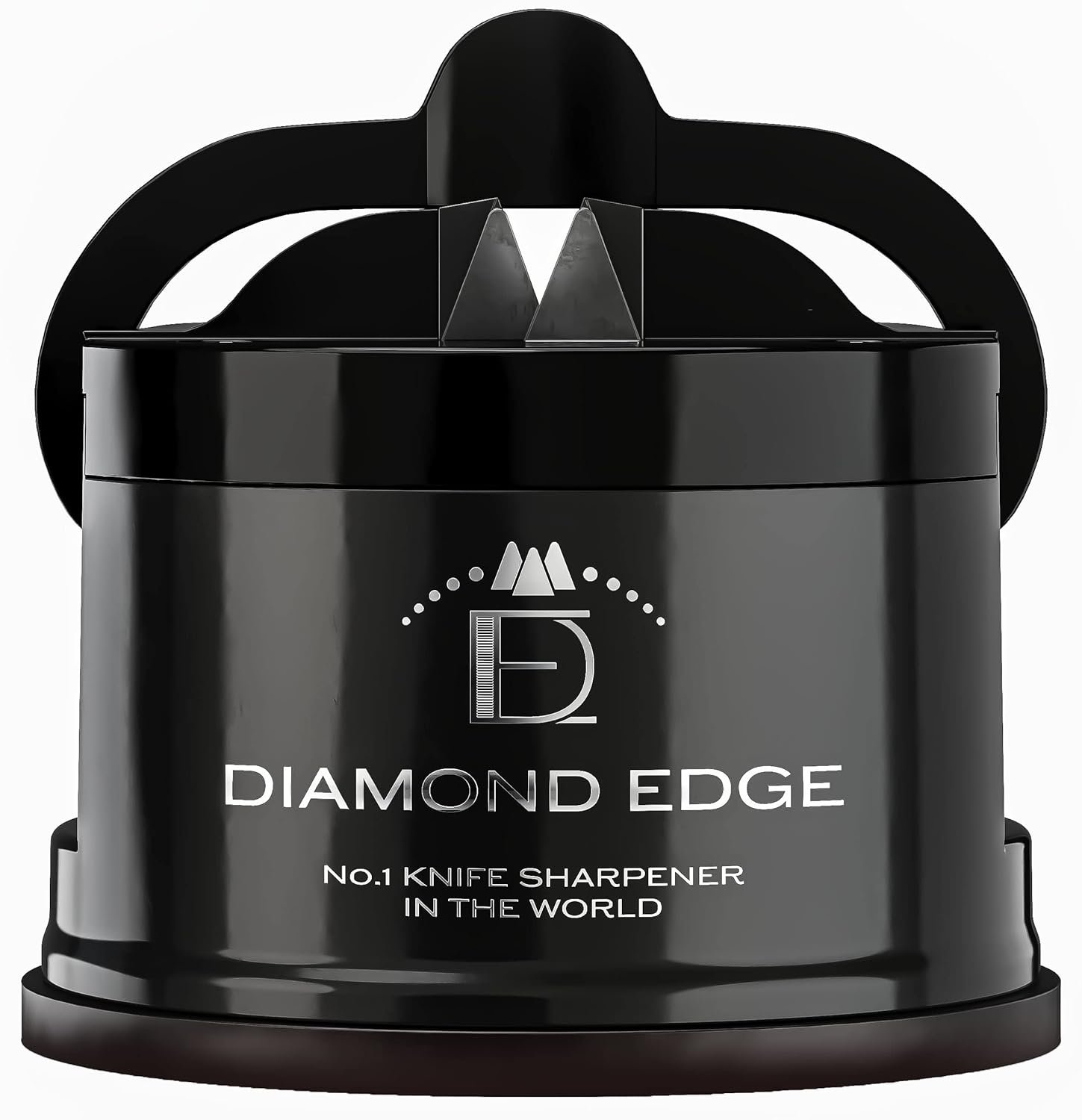 Diamond Edge No.1 Knife Sharpener – Safe & Compact Manual Knife Sharpener for Any Knife - Knives Sharpener Suitable for Serrated & Outdoor Blades – Professional Quality, Black