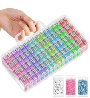ARTDOT 64 Slots Diamond Art Storage Boxes Kits for Adults, Transparent Crystal Art Bead Storage for Diamond Painting Kits Accessories and Tools