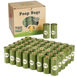 Yingdelai Dog Poo Bags Biodegradable 750 Counts - Large and Thick Eco Friendly Dog Poop Waste Bags | Fresh Scented