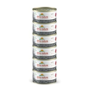 Almo Nature HFC Natural - Wet Cat Food - Tuna with Squid - Human Grade, Gluten Free - 70g, Pack of 6