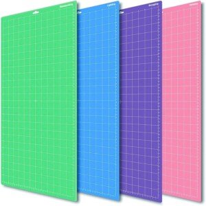 4PCS 12x24 Mats for Cricut Maker 3/Maker Explore Air 2/Air/One StandardGrip/LightGrip/StrongGrip/FrabricGrip Multiple Green Blue Purple Pink Cricket Cutting Mats for Cricut