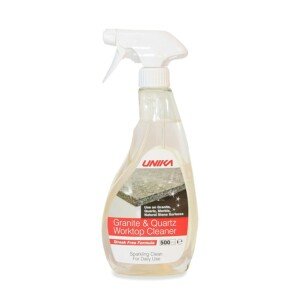 UNIKA Granite and Quartz Worktop Cleaner Spray 500ml – Daily Non-Abrasive Surface Cleaner for Kitchen, Marble, Natural Stone – Biodegradable & High Gloss Finish