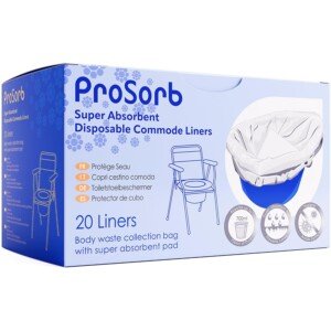 Super Absorbent Disposable Commode / Bed Pan Liners Pack of 20