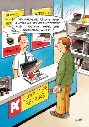 Humorous Greeting Card (LD9576) - Humour/Birthday - Computer Repairs - Rainbow Cards - from the 'The Funny Side Of Life' range