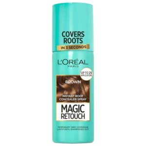 L'Oréal Paris Brown Magic Retouch Hair Colour Root Concealer Spray (75ml), Instant 100% Grey Coverage & Flawless Blend, Quick & Easy Application