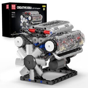 Mould King 10088 V8 Engine Building Kit - Build Your Own V8 Engine Toy, 8-Cylinder Petrol Car Engine Replica Model Building Kit for Kids/Teens 10+ Years (535 Pcs)