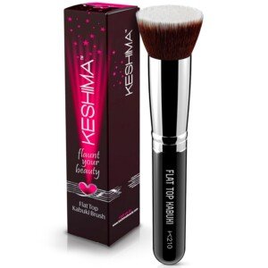Flat Top Kabuki Brush By Keshima - Premium Foundation Brush, Buffing Brush, Blending Brush, Face Brush