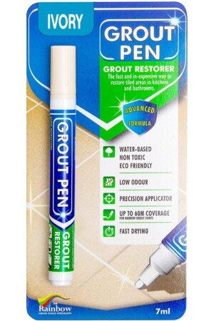 Grout Pen - Designed for Restoring Tile Grout in bathrooms & Kitchens (Ivory)