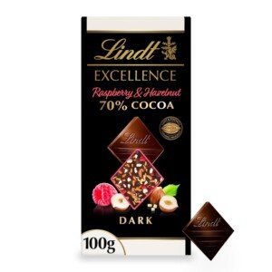 Lindt Excellence Passion Raspberry and Hazelnut Dark Chocolate Bar 100g