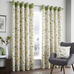 Fusion - Beechwood - Curtains, 168 x 229cm, Green, 66" Width x 90" Drop