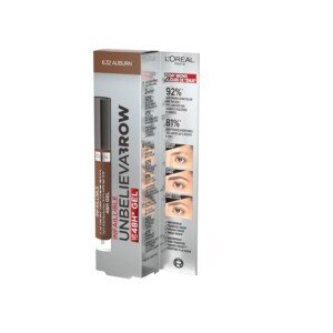 L'Oreal Paris UnbelievaBrow Long-Lasting Eyebrow Gel, Smudge-Proof, Transfer-Proof, Waterproof, 6.32 AUBURN And 104 Chatain
