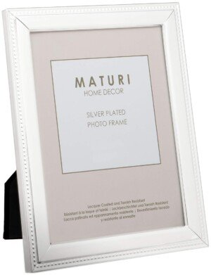 Maturi Silver Plated Photo Frame - Bead Edge Finish, 8 x 10-inch (20 x 25cm)