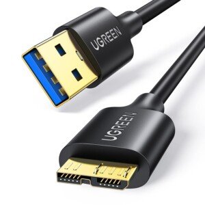 UGREEN Hard Drive Cable, USB 3.0 Type A to Micro USB B Cable, External Hard Drive Lead Compatible with Western, Seagate Expansion, Toshiba Canvio, Galaxy S5 Note 3, Camera(0.5M)