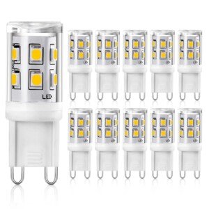 Yuiip G9 LED Bulbs 2W-10 Pack, 4000K Natural White, Equivalent to 20W/25W Halogen, 360° Beam Angle, G9 Capsule Base, AC 220-240V, Non-Dimmable, No Flicker, Save Energy