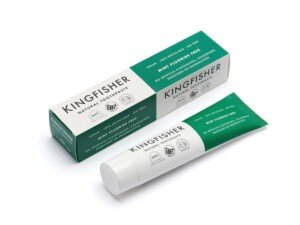 Kingfisher Natural Toothpaste Mint Fluoride-Free | Suitable for Vegetarians & Vegans | Gluten-Free & GM-Free | Ethical Consumer Best Buy | 1x100ml Tube
