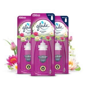 Glade Sense & Spray Air Freshener Refill, Motion Activated Automatic Room Spray and Odour Eliminator for Home, Relaxing Zen, Pack of 3 (3 x 18ml)