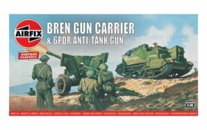 Airfix Vintage Classics Set - A01309V Bren Gun Carrier & 6PDR Anti-Tank Gun - Plastic Model Tank Kits for Adults & Children 8+, Set Includes 45 Pieces, Sprues & Decals - 1:76 Scale Model Tank Set
