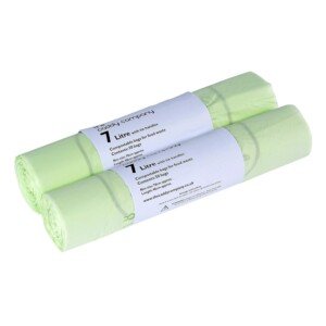 The Caddy Company 7 Litre Tie Handle Compostable Kitchen Caddy Liners, 100 Bags, Green,21 x 10 x 5 cm