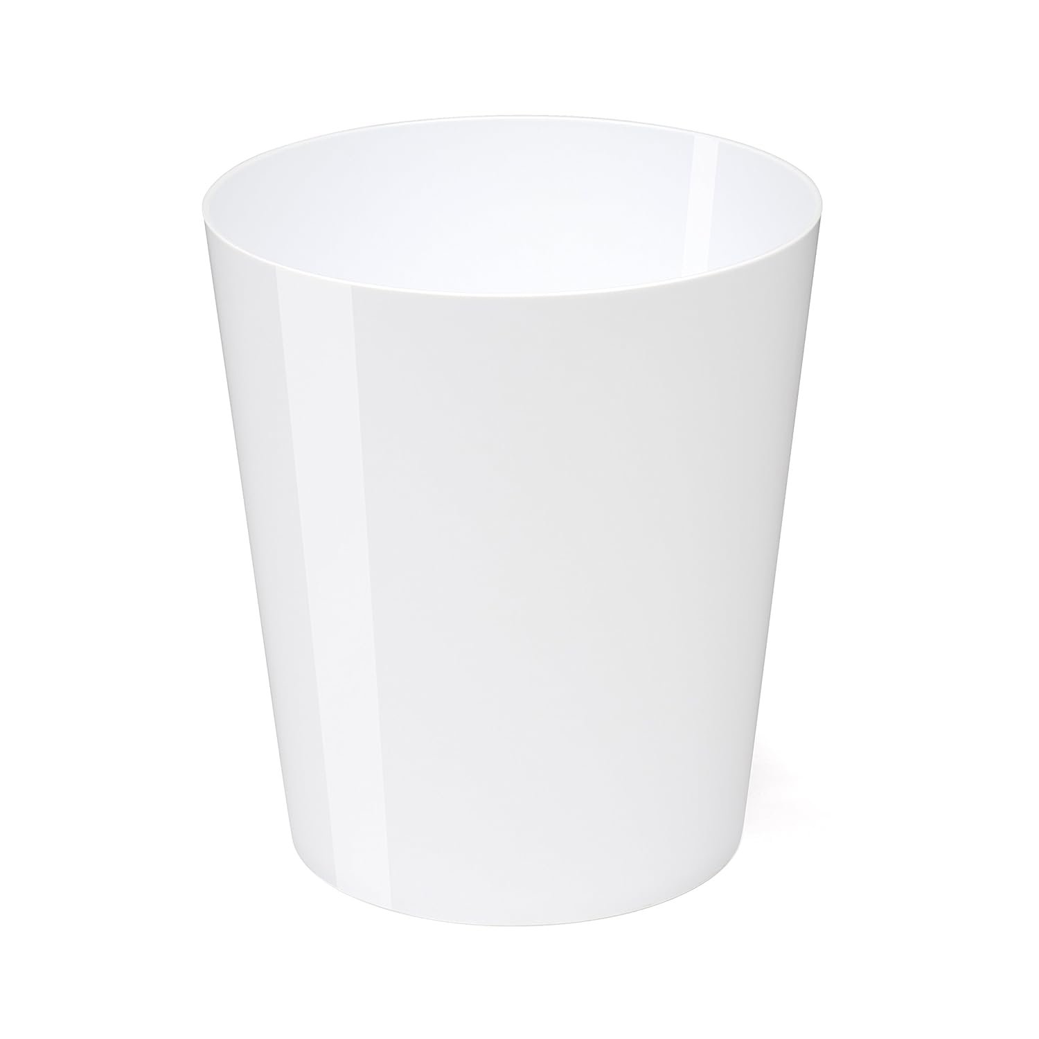 Osco 12 L White Hi-Gloss Plastic Waste Bin, Compact Durable Rubbish Bin for Bathroom, Kitchen, Office & Bedroom, Easy-Clean Strong Plastic Bin