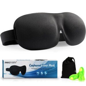 3D Sleep Mask Contoured & Comfortable Eye Masks and Ear Plugs with Large Eye Cavities Sleeping Masks for Men & Women