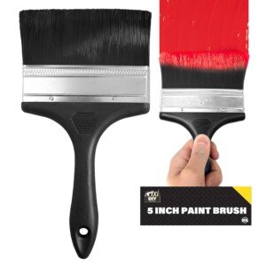 SOL 5 Inch Paint Brush Multipurpose Masonry Tool for Walls Fences Decking Sheds Concrete Brick DIY Decorating Large Block Applicator Durable Bristles for Exterior Interior Surfaces Home Renovation