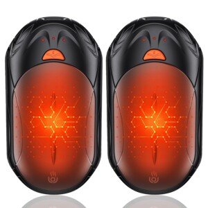 2-Pack Hand Warmer Rechargeable 6000mAh OUTJUT Portable Pocket Warmer 3 Heating Modes USB Electric Split Rechargeable Hand Warmer Suitable for Outdoor Sports, Camping, for Reno Patients