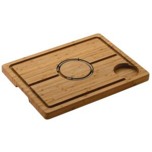 Rockingham Forge Deluxe Spiked Bamboo Wooden Carving Board with Spikes, Juice Grooves & Reservoir - Non-Slip Cutting Board for Meat, Roasts & Joints 40 x 28cm
