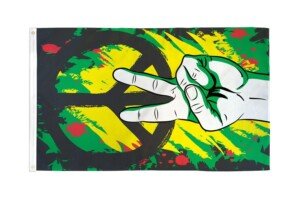 AZ FLAG - Peace Graffiti Flag - 3x5 Ft - 100D Polyester Peaceful Banner with Two Metal Grommets - Fade Resistant - Vivid Colors - 3' x 5' Feet - 150x90 Cm