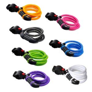 Bicycle Lock - High Security 5 Digit Combination Coiling Cable Lock, Best for Outdoors, 1.2mx12mm