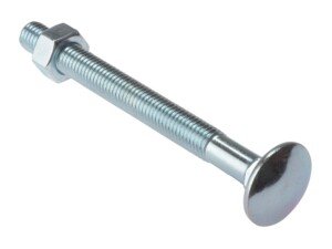 ForgeFix Carriage Bolts | M10 x 300mm | Zinc Plated | Bag 10