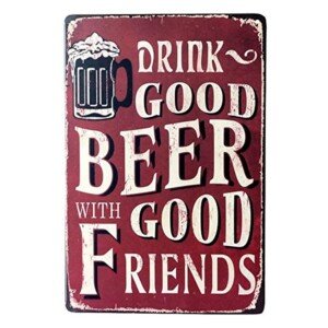 DWE Bar Poster, Metal Vintage Personalised Beer Advertising Poster Sign Plauqe Wall Decor Retro Bar Pub (Red)