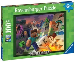 Ravensburger Minecraft Jigsaw Puzzle for Kids Age 6 Years and Up – 100‑Piece XXL Puzzle for Boys and Girls – Minecraft Gifts and Toys for Creative Children