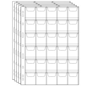 Uncle Paul Coin Collecting Sleeves 30 Pockets - 5 Sheets Standard 9-Hole Coin Storage Insert Pages CS03530