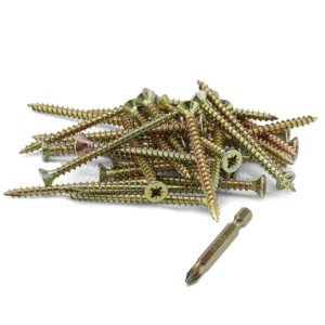 SEQUAL® Hyper Drive Wood Screws M4x40mm (Box Of 200), Self Countersinking Head For Flush Smooth Finish, Woodscrews Pack With Knurled Thread For Easier Drive And Holding Power, Rust Resistant Screw Set
