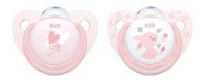 Nuk Baby Rose and Blue trendline Orthodontic Silicone, Dummy Ball, Original, Set of 2