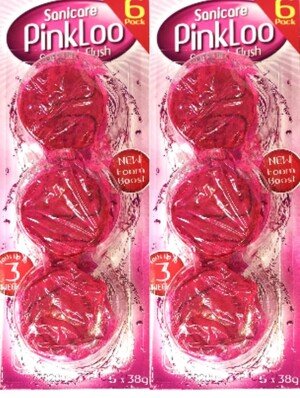 Pink Toilet Cistern Blocks 12 Pack 38g, Toilet Bowl Cleaner, Long Lasting Fragrance, Prevents Limescale, Lasts 3 Weeks