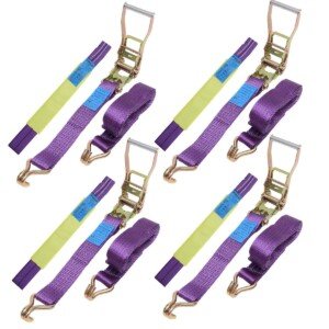KATSU Tools 451870 Car Recovery Ratchet Tie Down Straps - 4 Pieces