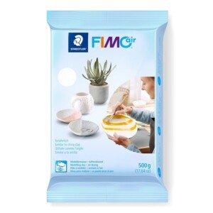 STAEDTLER 8100-0 FIMOair Basic - Air Drying Modelling Clay, 500g - White (Pack of 1)